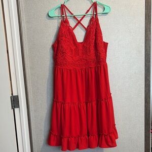 Red Lace Strappy Dress